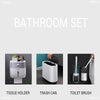 Waterproof Paper Holder Trash Can and Toilet Brush