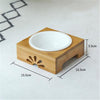 Cat And Dog Double Bowl With Bamboo Frame