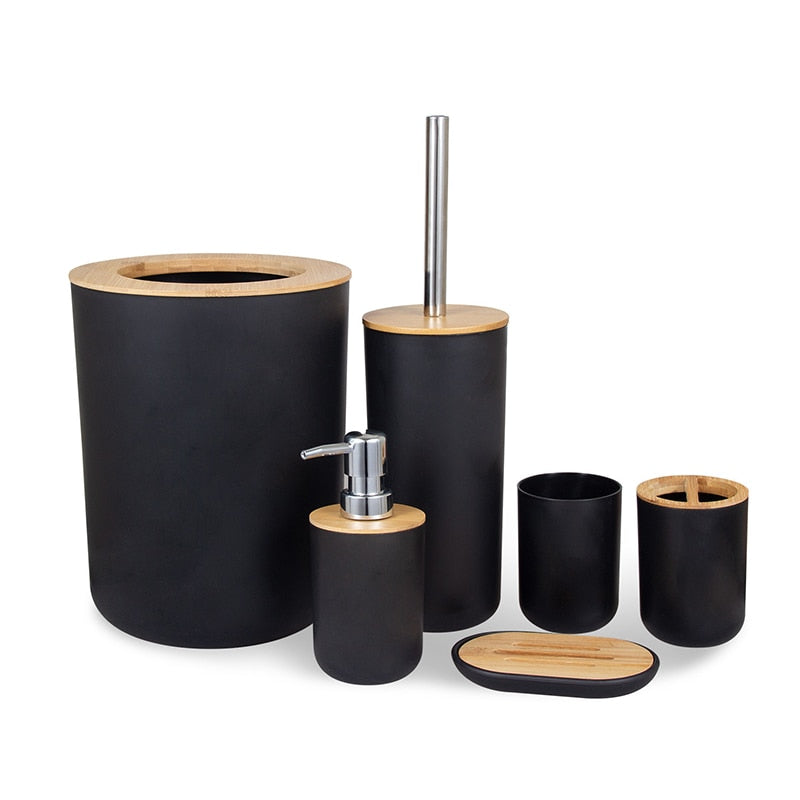 6 Pieces Bamboo Set for Bathroom