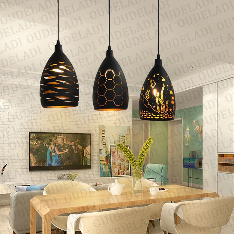 Modern Hollow metal cage pendant lamp