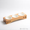 Cat And Dog Double Bowl With Bamboo Frame