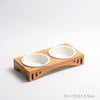 Cat And Dog Double Bowl With Bamboo Frame